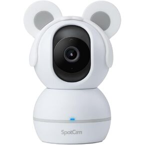SpotCam Pano 2 Wireless Home Security Camera 1080P, 5MP Image Sensor, 180-degree Panoramic View, Digital Zoom Tracking, Fall Detection, Alarm Siren, Free Fulltime Continuous Cloud Recording in Saudi Arabia
