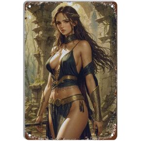 RUUHUYSA Funny Vintage Metal Tin Sign A Female Archer Iron Painting Home Family Lovers Gift Pin Up Girl Retro Parlor Courtyard 8x12 Inch in Saudi Arabia
