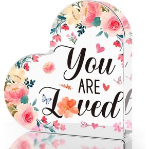 Heart Keepsake Acrylic Sign Desk Decor Inspirational Gifts for Women Positive Quotes Encouragement Sign Thank You Gifts for Birthday Christmas Acrylic Plaque for Home Office Table Decor in Kuwait