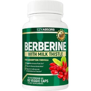 EzyAbsorb Gluten-Free Berberine 500mg, 60 Veggie Capsule w/LA-3 AMPK Metabolic Activator in Saudi Arabia