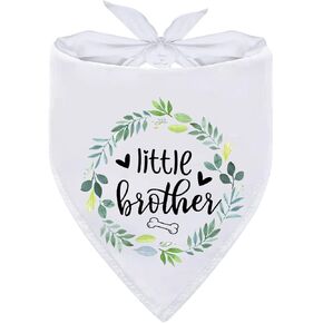 Ptzizi Funny Little Brother White Wreath Cotton Triangle Pet Dog Bandana Pet Dog Bibs Scarf, Small Medium Large Boy Pet Dog Birthday Party Props for Pet Dog Lovers Gift in Kuwait