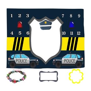 LYLYCTY Baby Monthly Milestone Blanket, Month Blanket for Newborn Baby Shower, Police Theme Baby Photography Background for Baby 60x40 inches BTQQLY165