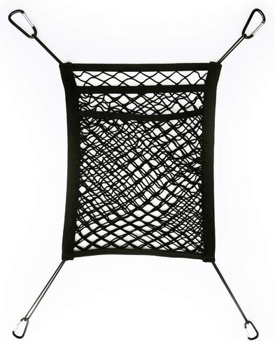 حاجز شبكة سيارة للكلاب من Rabbitgoo، 13.98 بوصة × 15.55 بوصة، 3 طبقات، خطافات معدنية وعائق شبكي قابل للتمدد، منظم شبكة المقعد الخلفي، تصميم لسدادة إزعاج الحيوانات الأليفة وحقيبة تخزين، القيادة بأمان مع الأطفال والحيوانات الأليفة in Kuwait