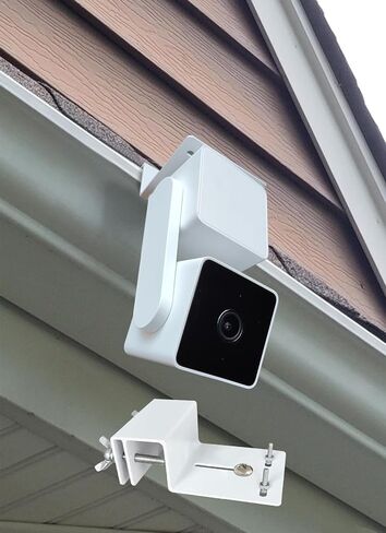 DIANMU Gutter Mount for Google Nest Cam Outdoor (Battery) Solar Panel, Rustfree Gutter Brackets for Arlo/Ring/Eufy Solar Panel - Weatherproof - Aluminum Alloy -No Drill (1 Pack,White) (Not for Camera) in Kuwait