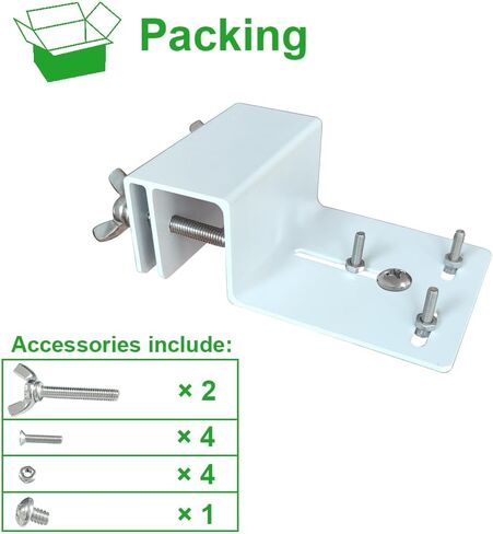 DIANMU Gutter Mount for Google Nest Cam Outdoor (Battery) Solar Panel, Rustfree Gutter Brackets for Arlo/Ring/Eufy Solar Panel - Weatherproof - Aluminum Alloy -No Drill (1 Pack,White) (Not for Camera) in Kuwait