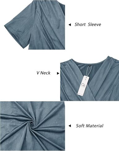 فستان حمل نسائي من OUGES 2023 بأكمام قصيرة ورقبة على شكل حرف V بطول الركبة لحفلات استقبال المولود الجديد أو الملابس الكاجوال in Kuwait