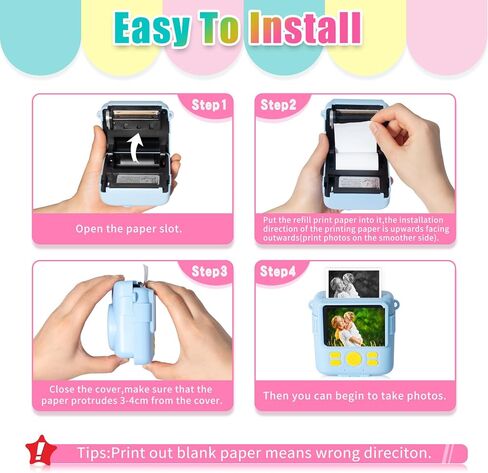 12 Rolls Instant Print Camera for Kids Refill Print Paper - Hikkon Thermal Print Paper Rolls Photo Print HD Printing for Most Kids Instant Camera - Paper Only(White-12) in Saudi Arabia