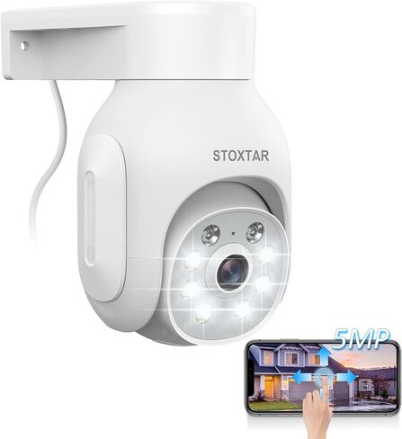 stoxtar 5MP PTZ Wireless Security Camera Outdoor with Spotlight, Auto Tracking, Color Night Vision, 2-Way Audio, Human Detection, IP66 Weatherproof, Remote Viewing in Saudi Arabia