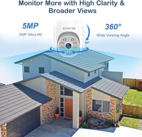 stoxtar 5MP PTZ Wireless Security Camera Outdoor with Spotlight, Auto Tracking, Color Night Vision, 2-Way Audio, Human Detection, IP66 Weatherproof, Remote Viewing in Saudi Arabia