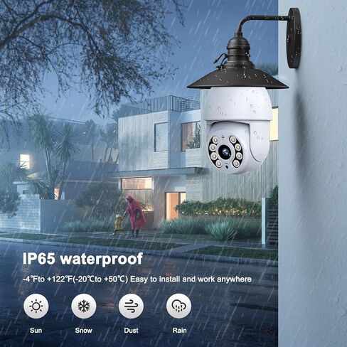 2 Pcs 4MP Outdoor Security Cameras, 360° Wireless Security Cameras 2.4GHz Indoor with Color Night Vision, Motion Detection, Audible Alarm, Auto Motion Tracking, SD & Cloud Storage with Alexa. in Kuwait