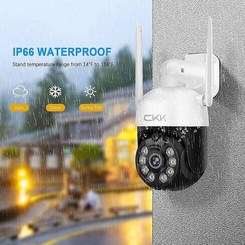CKK 2pcs 3MP PTZ Camera System, The Wireless Security Cameras Outdoor with Floodlights & Siren, Floodlights & Siren, 2 Way Audio, Color Night Vision, 24/7 Record, Pan Tilt Zoom in Saudi Arabia