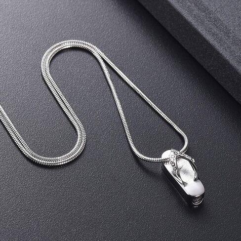 mingkejw Cremation Jewelry for Ashes Stainless Steel Flip-Flop Beach Charm Urn Pendant Necklace Keepsake Memorial Urn Jewelry for Ashes in Saudi Arabia