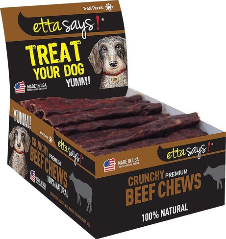 ETTA SAYS! Crunchy Dog Treats Box of 36-4.5" Beef Dog Treats - Made in The USA, Grain-Free Dog Treats, Good for Teeth, Easy to Digest in Kuwait