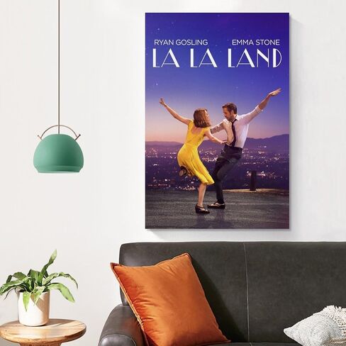 La La Land الفيلم المشارك قماش ملصق فني و جدار صورة فنية طباعة الأسرة الحديثة ديكور غرفة نوم الملصقات 12x18 بوصة (30x45 سنتيمتر) in Saudi Arabia