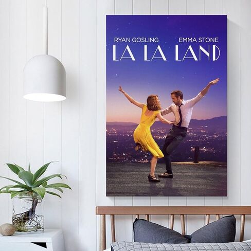 La La Land الفيلم المشارك قماش ملصق فني و جدار صورة فنية طباعة الأسرة الحديثة ديكور غرفة نوم الملصقات 12x18 بوصة (30x45 سنتيمتر) in Saudi Arabia