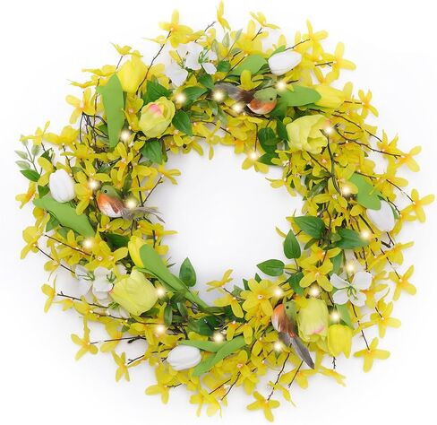 Valery Madelyn Spring Forsythia Wreath EG1112-0078 in Kuwait