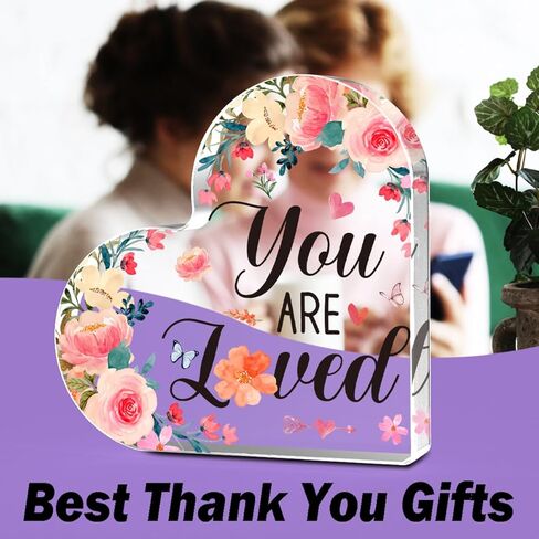 Heart Keepsake Acrylic Sign Desk Decor Inspirational Gifts for Women Positive Quotes Encouragement Sign Thank You Gifts for Birthday Christmas Acrylic Plaque for Home Office Table Decor in Kuwait