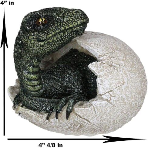 Ebros Jurassic Era Predator Hatching Dinosaur Egg Figurine 4" Tall Velociraptor in Egg Hatchling Statue Decor Sculpture As Fossil Themed Art in 3D Prehistoric Animal Collectible in Saudi Arabia
