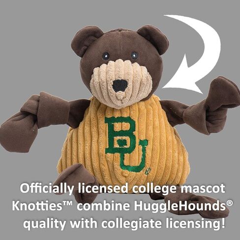 HuggleHounds Officially Licensed College Mascot Squeaky Dog Toy for Aggressive Chewers - Plush Corduroy Dog Toys - Soft Extra Durable Stuffed Pet Toy | University of Nebraska Lil Red, Large in Saudi Arabia