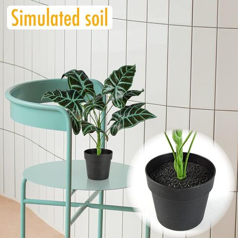 اكسونور مجموعة من 4 زهور صناعية في اصيص، زهور كاميليا حريرية صغيرة في مزهرية سيراميك للمنزل وحفلات الزفاف والمكتب والفناء وتزيين سطح الطاولة in Kuwait