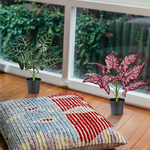 اكسونور مجموعة من 4 زهور صناعية في اصيص، زهور كاميليا حريرية صغيرة في مزهرية سيراميك للمنزل وحفلات الزفاف والمكتب والفناء وتزيين سطح الطاولة in Kuwait