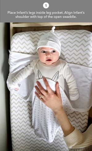 Ely's & Co Swaddle Blanket Adjustable Infant Baby Wrap Set 2 Pack Grey Chevron and Polka Dots (0-3 Months) in Kuwait