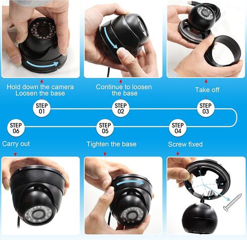 ALPCAM USB كاميرا قبة كاملة HD 1080P USB كاميرا ويب مع CMOS OV2710 مستشعر صورة مقاوم للماء كاميرا ويب داخلية وخارجية، كاميرات USB مع رؤية ليلية لنظام Android Linux Windows Mac Raspberry Pi in Kuwait