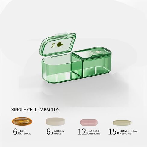 AM/PM Pill Organizer,Weekly (7-Day) Pill Box 2 Times a Day,14 Compartments Travel Pill Case Large,Removable Individual Pill Case, Medicine Organizer in Saudi Arabia