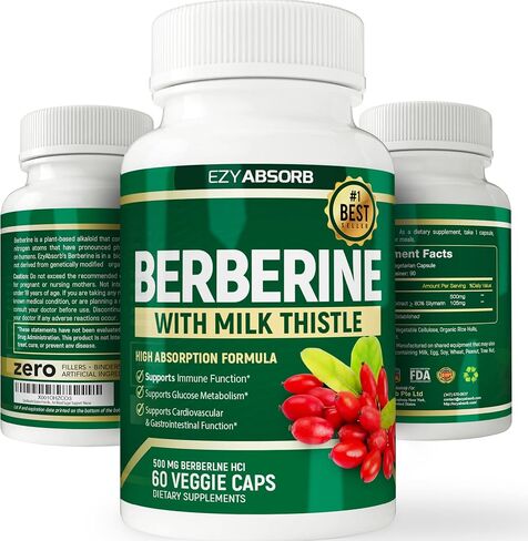 EzyAbsorb Gluten-Free Berberine 500mg, 60 Veggie Capsule w/LA-3 AMPK Metabolic Activator in Saudi Arabia