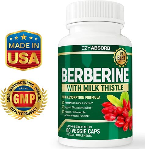EzyAbsorb Gluten-Free Berberine 500mg, 60 Veggie Capsule w/LA-3 AMPK Metabolic Activator in Saudi Arabia