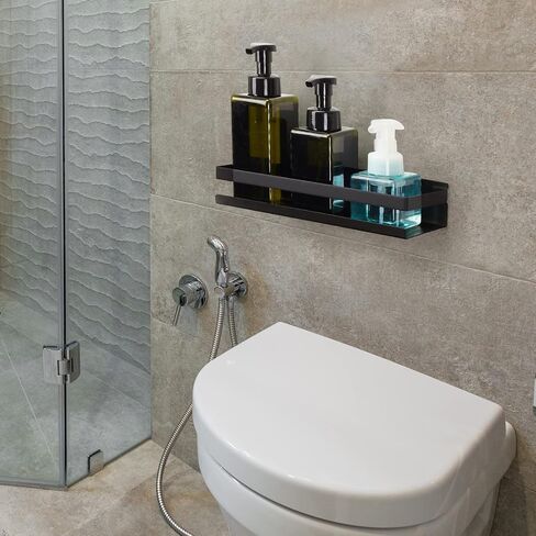 YuShiYan Nail-Free or Drilling Wall Mounted Floating Storage Shelves,Stainless Steel Kitchen,Bathroom,Living Room Shelves,Rust Protection, Metal Structure Design with Protective Guards in Kuwait
