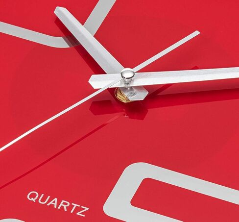 منتجات Bernhard ساعة حمراء مقاس 12 بوصة، شاشة عرض تناظرية، وجه من الزجاج المقسى، أرقام فضية معكوسة، حركة كنس صامتة، حركة كوارتز، سهلة التركيب، تعمل بالبطارية in Kuwait