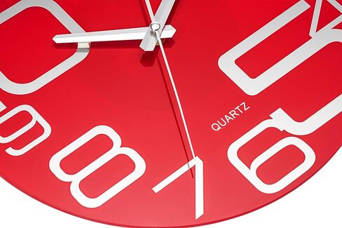 منتجات Bernhard ساعة حمراء مقاس 12 بوصة، شاشة عرض تناظرية، وجه من الزجاج المقسى، أرقام فضية معكوسة، حركة كنس صامتة، حركة كوارتز، سهلة التركيب، تعمل بالبطارية in Kuwait