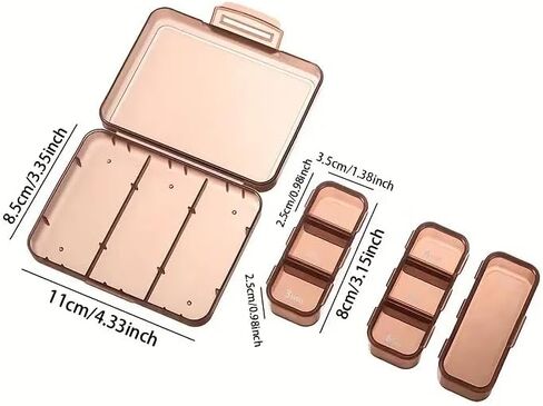 صندوق حبوب الدواء المحمول، مقاوم للرطوبة، منظم حبوب الدواء في الجيب، لطيف ومضغوط، صندوق لوحي لطيف للسفر، حقيبة حبوب منع الحمل اليومية، تخزين الفيتامينات، صناديق حبوب زيت السمك مع مقصورات (أزرق) in Kuwait