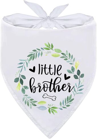 ptzizi مضحك الأخ الصغير الأبيض اكليلا من القطن مثلث كلب باندانا كلب المرايل وشاح، صغير متوسط ​​كبير صبي كلب عيد ميلاد الدعائم الطرف لمحبي الكلاب الحيوانات الأليفة هدية in Kuwait