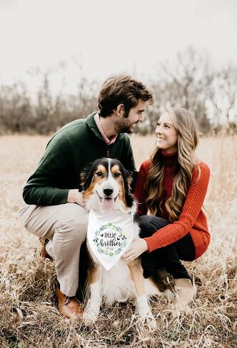 ptzizi مضحك الأخ الصغير الأبيض اكليلا من القطن مثلث كلب باندانا كلب المرايل وشاح، صغير متوسط ​​كبير صبي كلب عيد ميلاد الدعائم الطرف لمحبي الكلاب الحيوانات الأليفة هدية in Kuwait