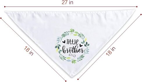 ptzizi مضحك الأخ الصغير الأبيض اكليلا من القطن مثلث كلب باندانا كلب المرايل وشاح، صغير متوسط ​​كبير صبي كلب عيد ميلاد الدعائم الطرف لمحبي الكلاب الحيوانات الأليفة هدية in Kuwait