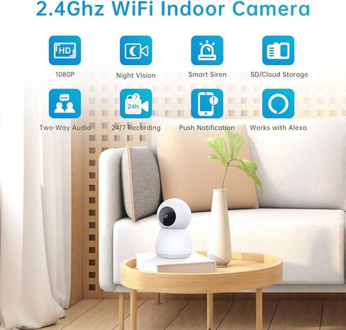 NoahTec Smart Baby Camera and Audio 1080p HD with Night Vision, Wide Angle View, Motion Detection Notifications in Kuwait
