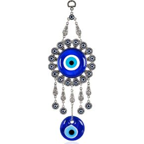 BCS X-Large Evil Eye Wall Decor 6.7'' Metal - Glass Turkish Greek Nazar Amulet Good Luck & Protection Charm - Handmade Hanging Ornament for Home,Office, Door - Ojo Turco in Kuwait