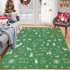 سجادة ROYHOME طويلة للممرات، سجادة عداء مزخرفة على شكل ندفة الثلج لعيد الميلاد، سجادة عداء للمطبخ غير قابلة للانزلاق، عداء داخلي لعيد الميلاد لمدخل غرفة المعيشة وغرفة النوم، أحمر 2 × 6 بوصة in Kuwait