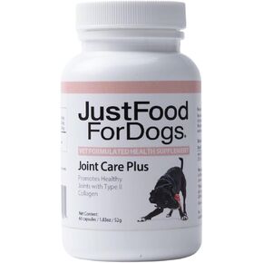 JustFoodForDogs Joint Care Plus، مكمل لمفاصل الكلاب، الكولاجين من النوع الثاني وكبريتات الكوندرويتين - 60 قطعة in Kuwait