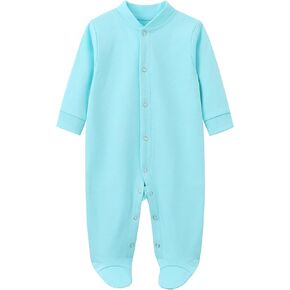 HahaNice Newborn Baby Footed Snap-Up Rompers 100% Cotton One-Piece Coverall in Kuwait