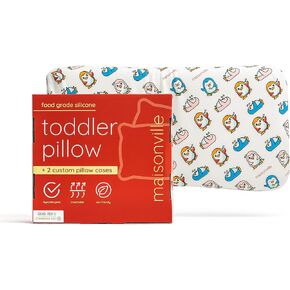Memory Foam Toddler Pillow for Kids – 2x Cute Pillowcases for Comfort, Support & Convenience – Hypoallergenic, Breathable, Oeko-Tex Certified, Eco-Friendly – Make Bedtime a Playful Journey in Saudi Arabia