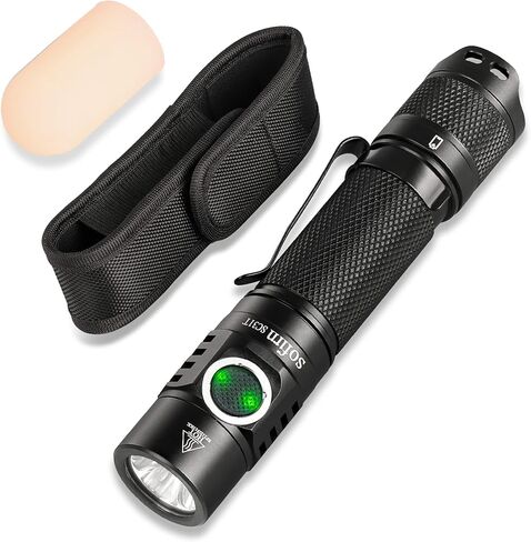 Sofirn SC31T Tactical Flashlight with Holster, Rechargeable Flashlight 2000 High Lumen, Duty Flashlights with Diffuser, Bright EDC Flash Light in Saudi Arabia