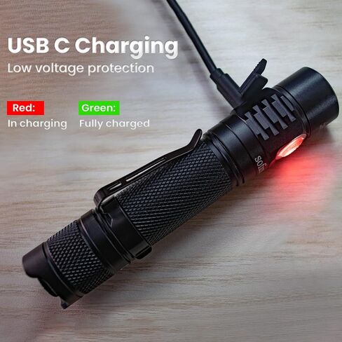 Sofirn SC31T Tactical Flashlight with Holster, Rechargeable Flashlight 2000 High Lumen, Duty Flashlights with Diffuser, Bright EDC Flash Light in Saudi Arabia