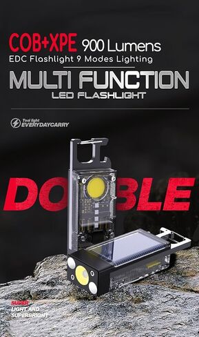 فانت. لوكس مصباح يدوي صغير 900 لومن اي دي سي مع مغناطيس، مصباح LED احمر يعمل بالطاقة الشمسية قابل لاعادة الشحن للتخييم والمشي لمسافات طويلة - عبوة من قطعتين in Kuwait