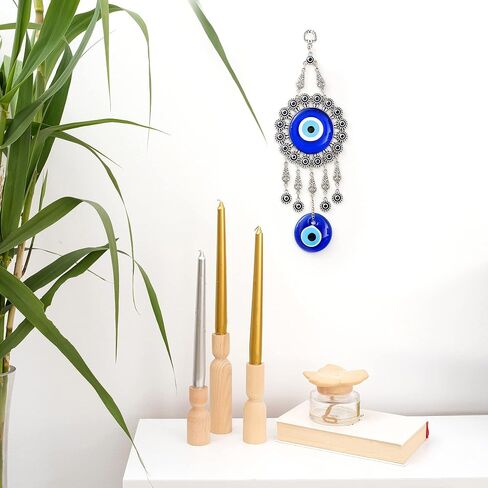 BCS X-Large Evil Eye Wall Decor 6.7'' Metal - Glass Turkish Greek Nazar Amulet Good Luck & Protection Charm - Handmade Hanging Ornament for Home,Office, Door - Ojo Turco in Kuwait