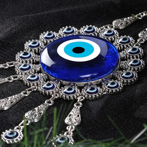 BCS X-Large Evil Eye Wall Decor 6.7'' Metal - Glass Turkish Greek Nazar Amulet Good Luck & Protection Charm - Handmade Hanging Ornament for Home,Office, Door - Ojo Turco in Kuwait
