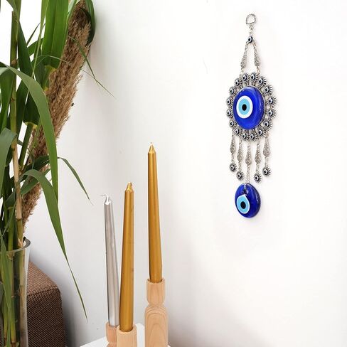 BCS X-Large Evil Eye Wall Decor 6.7'' Metal - Glass Turkish Greek Nazar Amulet Good Luck & Protection Charm - Handmade Hanging Ornament for Home,Office, Door - Ojo Turco in Kuwait