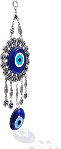 BCS X-Large Evil Eye Wall Decor 6.7'' Metal - Glass Turkish Greek Nazar Amulet Good Luck & Protection Charm - Handmade Hanging Ornament for Home,Office, Door - Ojo Turco in Kuwait
